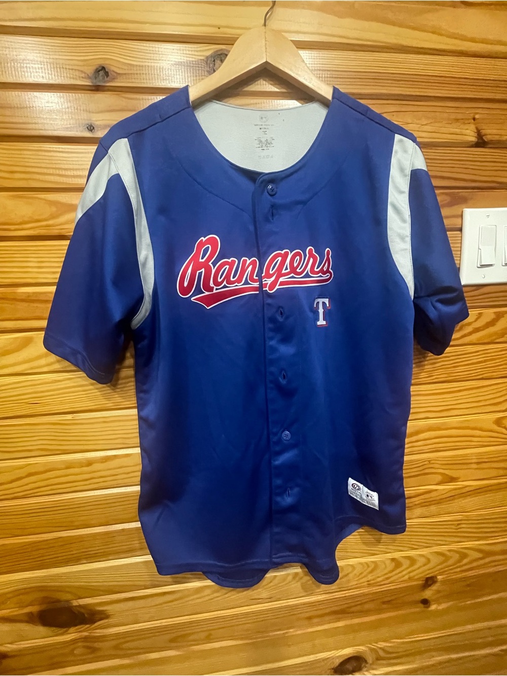 Rangers Navy Blue Short-Sleeve Baseball Jersey
